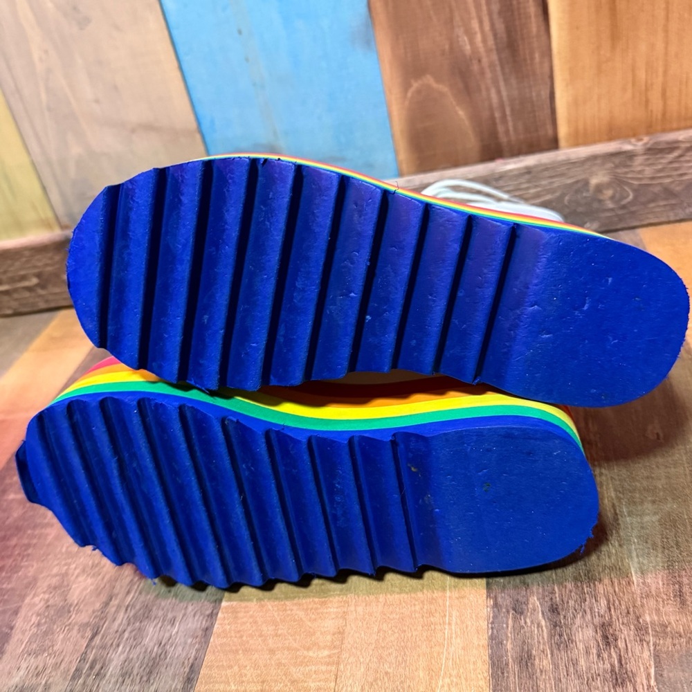 Dolls Kill Transparent Rainbow Platform Boots - image 5